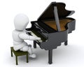 Man playing a grand piano Royalty Free Stock Photo