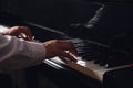 Man playing grand piano. Talented musician Royalty Free Stock Photo