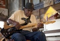 A man playing a guitar, Clarkesdale Royalty Free Stock Photo