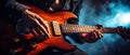 man playing guitar on a stage musical concert close-up view