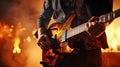 man playing guitar on a stage musical concert close-up view Royalty Free Stock Photo