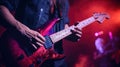 man playing guitar on a stage musical concert close-up view Royalty Free Stock Photo