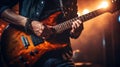 man playing guitar on a stage musical concert close-up view Royalty Free Stock Photo