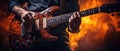 man playing guitar on a stage musical concert close-up view Royalty Free Stock Photo