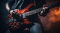 man playing guitar on a stage musical concert close-up view Royalty Free Stock Photo