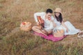 Man playing guitar to his girl on a picnic Royalty Free Stock Photo