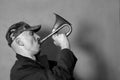 Man Playing Horn Royalty Free Stock Photo
