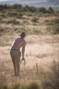 Man Playing Horseshoes Royalty Free Stock Photo