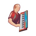 man playing keyboard. Vector illustration decorative design