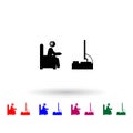 Man playing multi color icon. Simple glyph, flat vector of gamer icons for ui and ux, website or mobile application