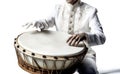 a man playing a percussion instrument, tambourine