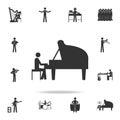 man playing piano icon. Detailed set of music icons. Premium quality graphic design. One of the collection icons for websites; web Royalty Free Stock Photo