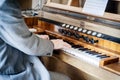 Man playing a Pipe Organ Royalty Free Stock Photo