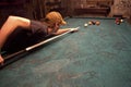 Man playing pool, Mississippi Royalty Free Stock Photo