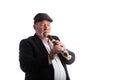 A man playing a recorder Royalty Free Stock Photo