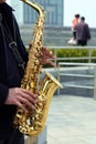man playing saxphone Royalty Free Stock Photo