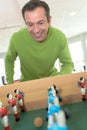 Man playing table football Royalty Free Stock Photo