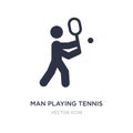 man playing tennis icon on white background. Simple element illustration from Sports concept