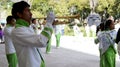 Man playing trumpet in a march band