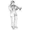 Man playing trumpet, Royalty Free Stock Photo