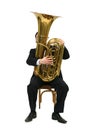 Man playing tuba Royalty Free Stock Photo