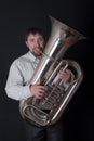 Man playing a tuba Royalty Free Stock Photo