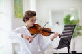 Man playing violin. Classical music instrument Royalty Free Stock Photo