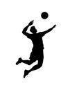 Man playing volleyball silhouette icon