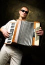 A man plays the accordion Royalty Free Stock Photo