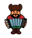 Man plays on the bayan or accordion