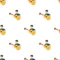 Man plays on guitar pattern seamless vector Royalty Free Stock Photo