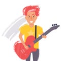 Man plays the guitar. Vector. Royalty Free Stock Photo