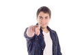 Man pointing camera. Royalty Free Stock Photo