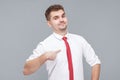 man pointing himself and looking at camera with proud face and confidence Royalty Free Stock Photo