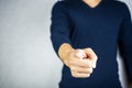 Man pointing index finger toward Royalty Free Stock Photo