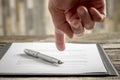 Man pointing to a document with a pen Royalty Free Stock Photo