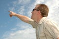 Man Pointing to the Sky Royalty Free Stock Photo