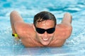 Man in the pool Royalty Free Stock Photo