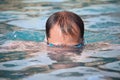 Man in pool, dives under water Royalty Free Stock Photo