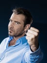 Man Portrait Angy Menacing Royalty Free Stock Photo