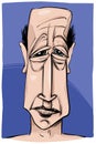 man portrait caricature drawing illustration Royalty Free Stock Photo