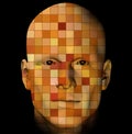 Man portrait with colorful squares