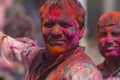 Man Portrait with Colourful face at Nandgaon Temple,Uttarpradesh,India