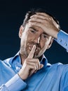 Man Portrait Despair Beg Royalty Free Stock Photo