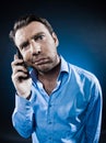 Man Portrait Frown bored Royalty Free Stock Photo