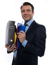 Man Portrait holding files Royalty Free Stock Photo