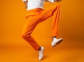 Student man black ethnicity person trendy fly portrait fashion orange guy sport jump style handsome adult
