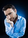 Man Portrait Sulk Bored Royalty Free Stock Photo