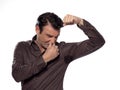 Man Portrait sweat perspiring Royalty Free Stock Photo