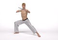 3d Render: a man pose an action with China martial Arts Styles, Kung Fu Royalty Free Stock Photo